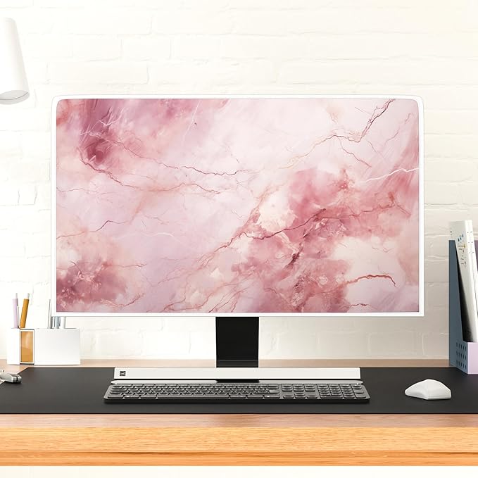 Baocicco Fashion Pink Marble Waterproof Television Cover 70 Inch Full Body Covers for Television Screen Panel Case Computer Sleeve Compatible with PC, Desktop and TV LED LCD OLED