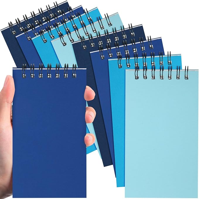 Tenceur 8 Pcs Pocket Notebook Bulk Small 3x5 Inch Spiral Notepads Mini Top Bound Notebook with Lined 120 Pages Ruled Memo Pads for Office College Nurse Essentials Back to School Gift