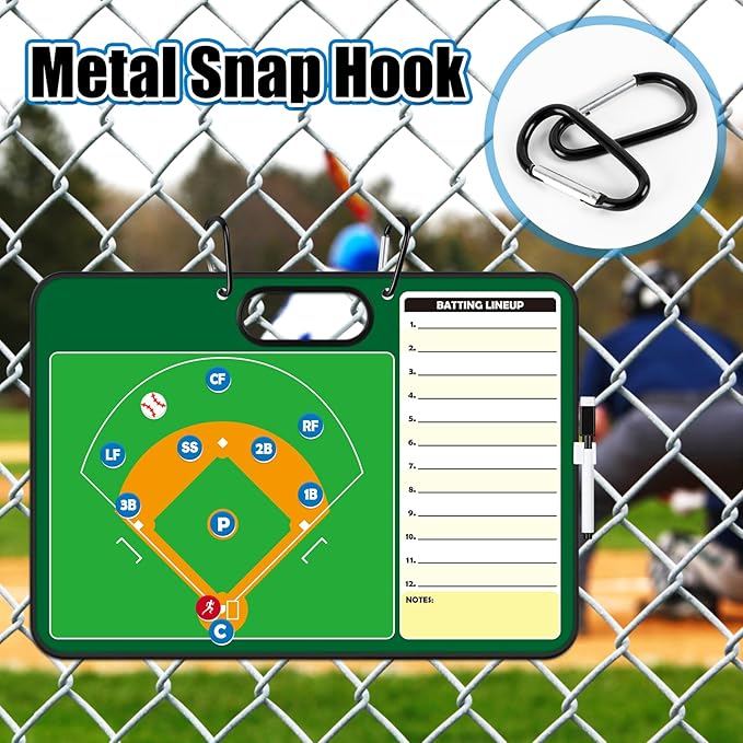 Torlam Magnetic Dry Erase Coach Board, Baseball, Soccer, Football, Basketball Coaching Clipboard