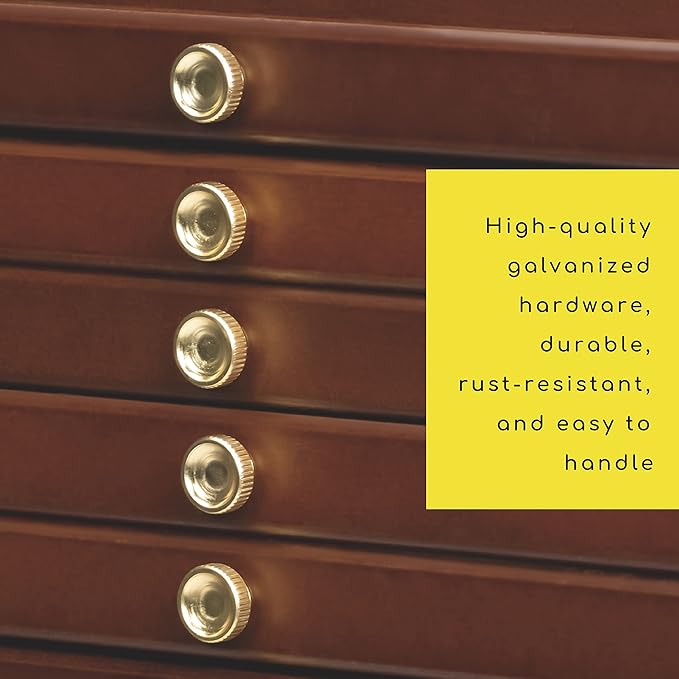 MEEDEN 10-Drawer Art Supply Storage Box, Beech Wood Art Box, Large Capacity Wooden Pencil Box with Drawer & Compartments for Organizing Pastels, Pencils, Pens, Markers, Brushes & Stamp, Walnut
