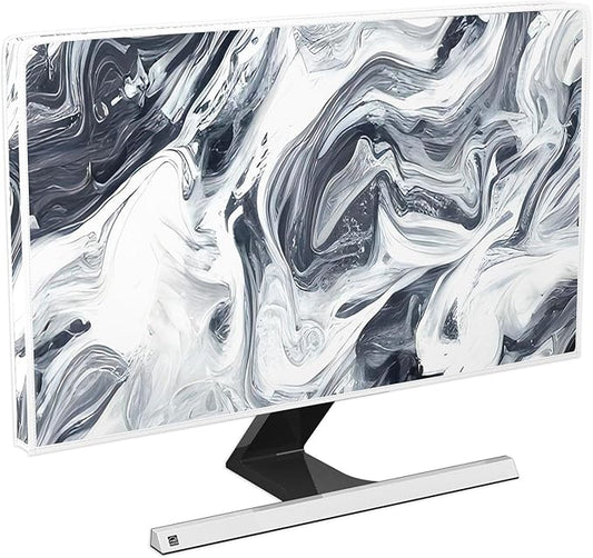Baocicco Abstract Gray Marble Waterproof 65 Inch Television Cover Anti-Static Dustproof Protective Television Covers for TV Screen Abstract Modern TV Dust Cover for Home LED LCD OLED TVs