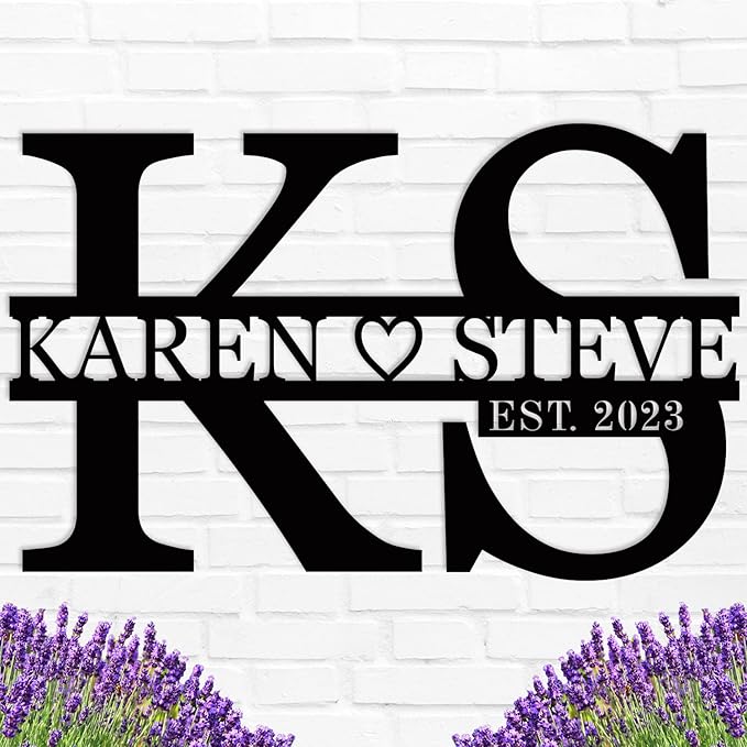Personalized Metal Letters Sign, Anniversary Wedding Gifts Letters for Wall Decor, Monogram Wall Decor, Metal Name Signs Personalized, Family Name Sign, Name Sign for Wall, Initial Split Letter Sign