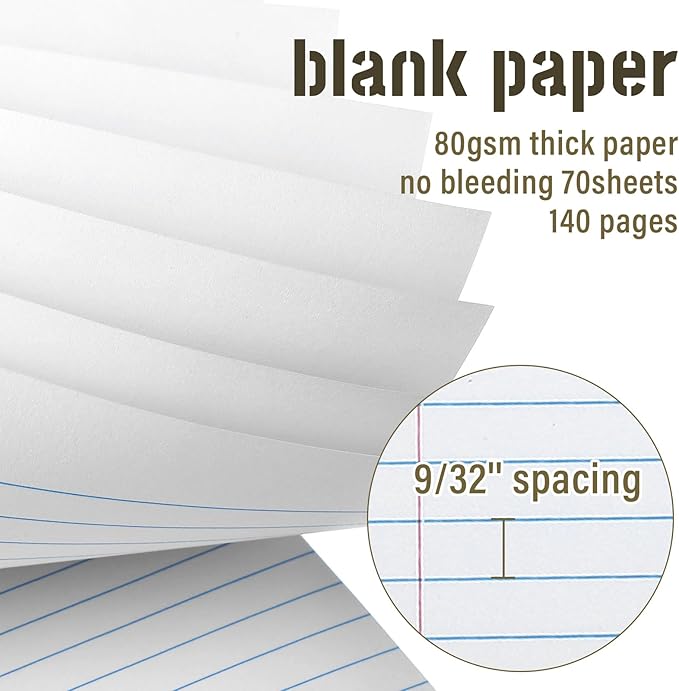 Maitys 6 Pcs Legal Pad Steno Spiral Notebook 8.5" x 11" Top Bound Spiral Pads Hard Cover College Ruled Notepad 70 Sheet Pad for School Office University Home(Stylish Color,Classic Style)
