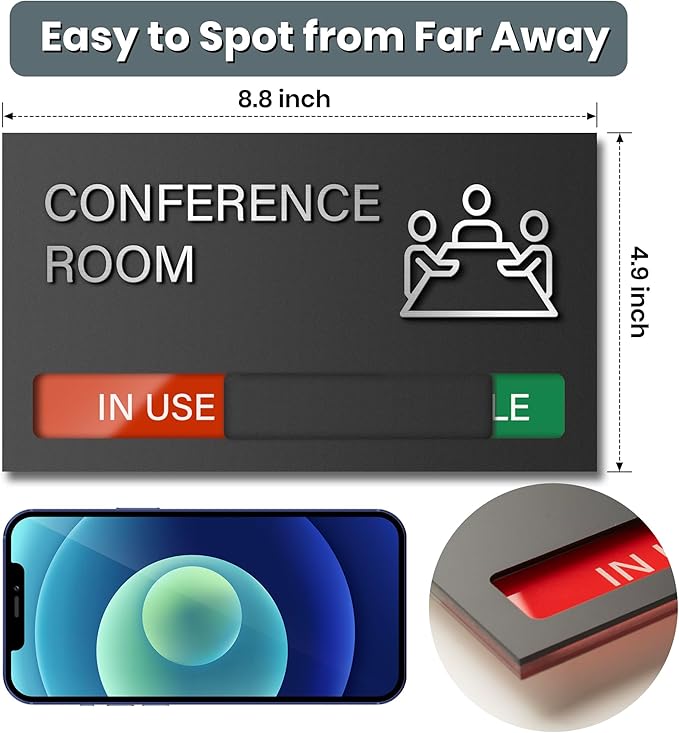 Wellness Room Sign - Do Not Disturb, Door Signs for Office Business, In Use/Available Slider Indicator Tell Whether Room is Vacant Occupied