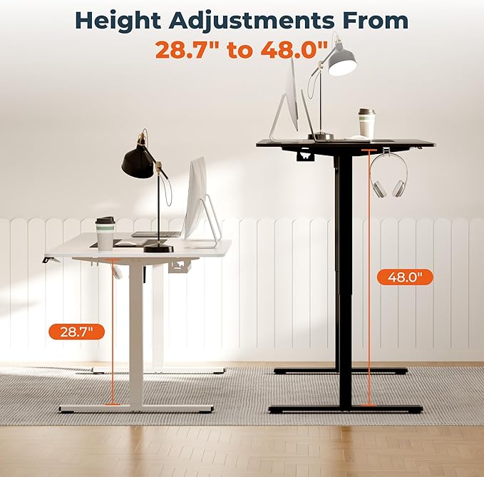 FitStand Adjustable Stand Up Desk, Large 71x31 Inches Height Adjustable Standing Desk with Cable Management, Home Office Computer Desk with Memory Preset & Charging USB Port & Sedentary Reminder