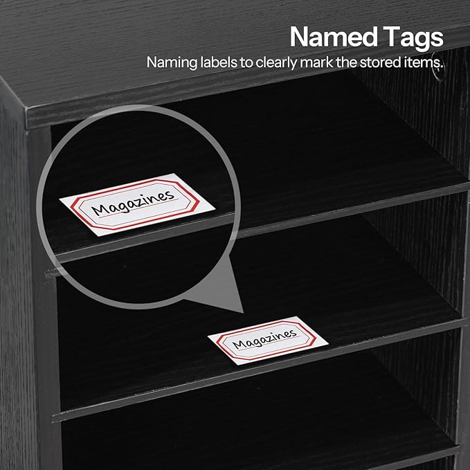 HOOBRO Wooden Literature Organizer, 36-Slot Mail Sorters, Removable Classroom Mailbox, Student Mailboxes for Classroom, Paper Storage Organizer, for Home, Office, Black BK36WF01