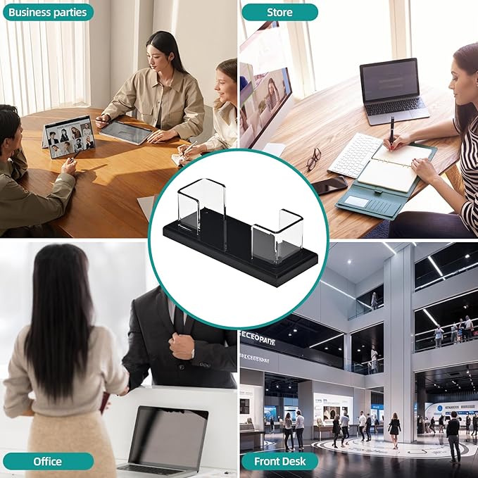 PecMuikee Business Card Holder for Desk，Acrylic Business Card Display Stand,Multiple Business Card Holders for Office, Exhibition, Home, Restaurant (slot 1)