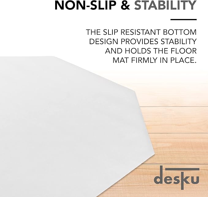 DESKU - Octagon Gaming Chair Mat, Computer and Office Chair Mat for Hard Floors, Clear, 46 Inches x 49.5 Inches, Made in The USA