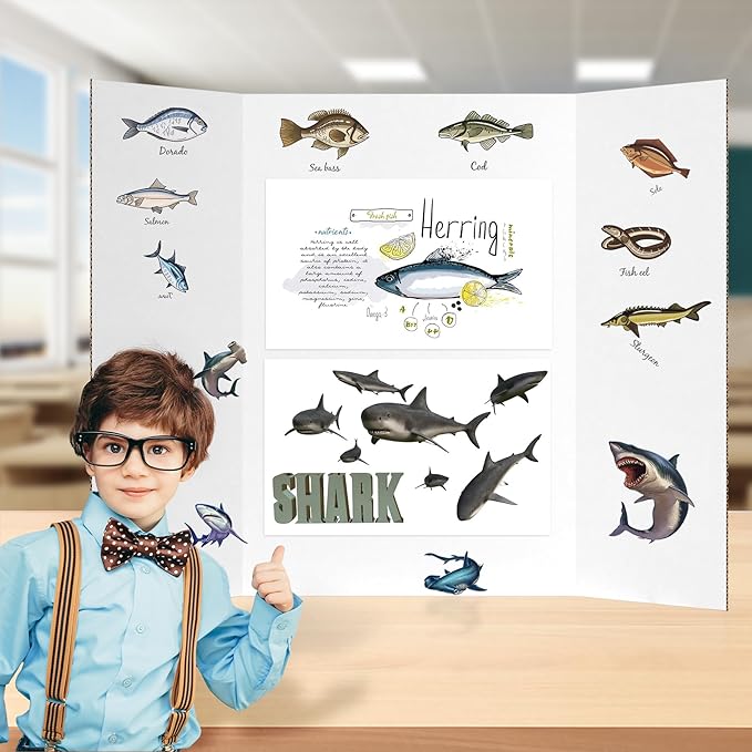 HAUTOCO 36'' x 48'' Trifold Poster Board 2 Pack Large Tri Fold Project Boards White Corrugated Presentation Cardboard for Science Fairs, School Projects, Event Displays, Business