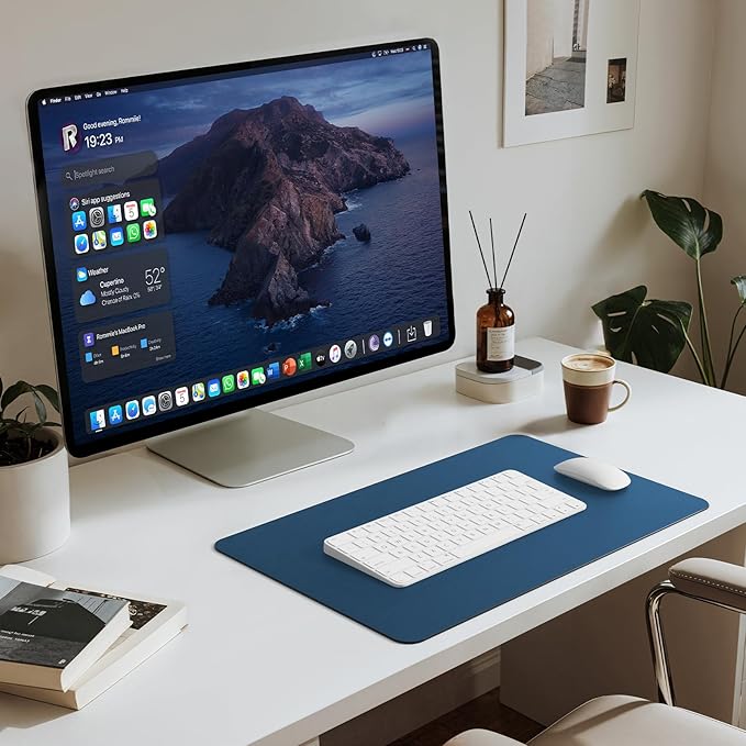 Jotsome Leather Desk Pad Mat, Non-Slip Desk Blotter Pad - Desk Protector for Office, Home, Lap Desk, Laptop, and Desktop, Gift for The Holidays (Midnight Blue, 17" x 12")