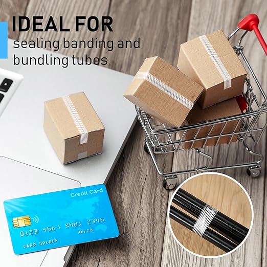 Treela 50 Rolls 1/2 Inch X 60 Yards Filament Strapping Tape 5.5 Mil Transparent Reinforced Fiberglass Heavy Duty Packing Shipping Tape for Sealing Binding Fixing