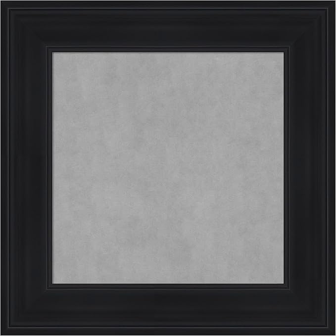 Amanti Art Black Framed Magnetic Board 17x17 X-Small Vision Board for use with Magnets, 100% Metal Sheet to Display Items as Office Decor or for Home Organization in mudroom, Kitchen or Kids Room