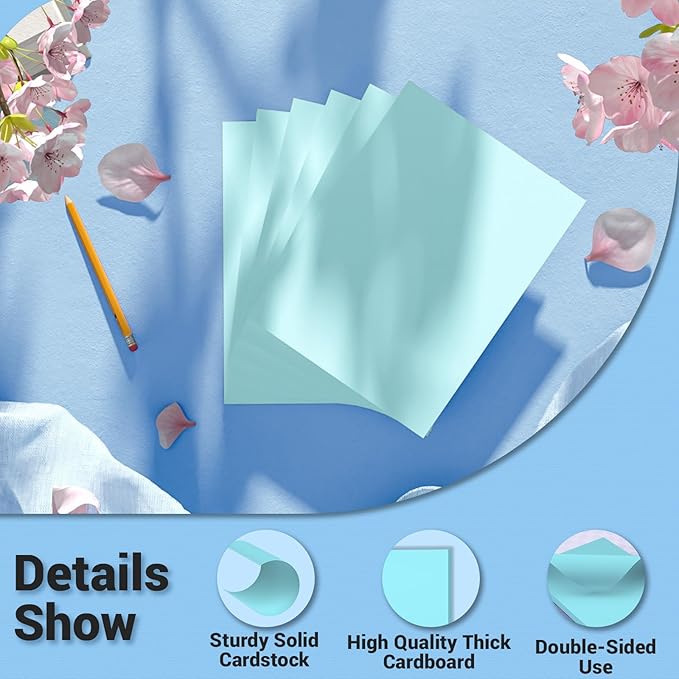 Cardstock 8.5 x 11, Thick Printer Paper 75 lb/200 gsm, 80 Sheets Card Stock Blue, Heavy Card stock, Art CardStock Paper for Invitations, Diy Cards, Business Cards, Menus, Crafts, Drawing etc