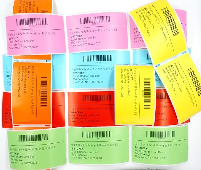 BETCKEY - 3" x 1.5" Barcode Shipping & Address Labels Compatible with Zebra & Rollo Label Printer,Premium Adhesive & Perforated[Light Blue, 6 Rolls, 5700 Labels]