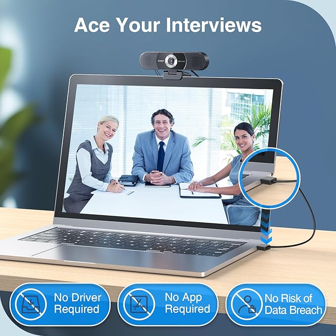 EMEET C980 PRO 3-in-1 4K Webcam with Microphone and Speaker, 60°-98° Wide Angle Webcam w/ 4 Noise Cancel Mics, 2 Speakers, Fixed Focus, Magnetic Privacy Cover, Great for Group and Personal Video Calls