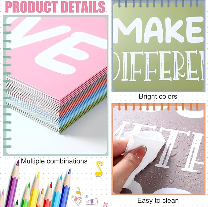 Honoson 24 Pcs Bulk Inspirational Privacy Folders for Students Cardboard Test Privacy Boards Motivational Words Desk Dividers Shield for Classroom School Study Supplies, 6 Styles (Boho)