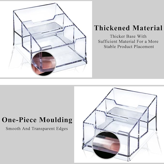 Clear Acrylic Business Card Holder,3 Tier Premium Acrylic Clear Business Card Holder Stand for Desk Fits 150 Business Cards