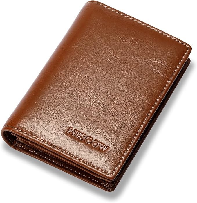 Leather Business Card Case Holder for Men & Women, Italian Calfskin