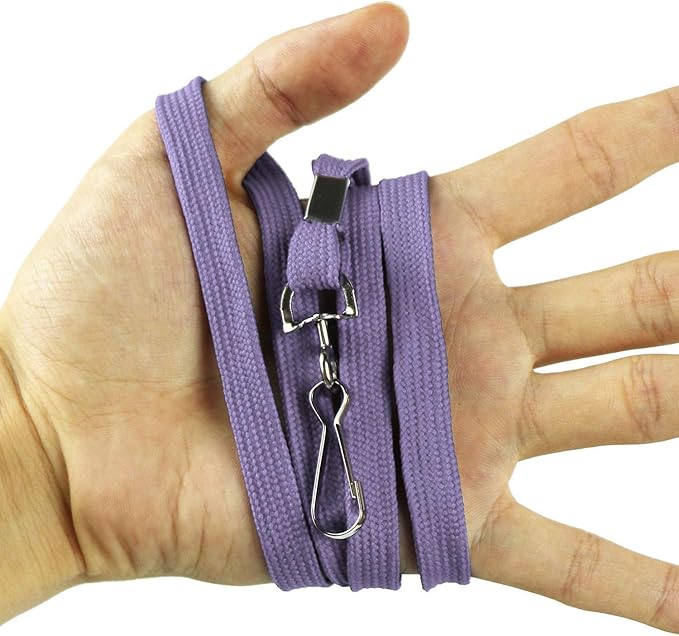 Ollain Badge Lanyards Flat Lanyard Swivel Hooks Durably Neck Bulk lanyards with Clip 100 Pack