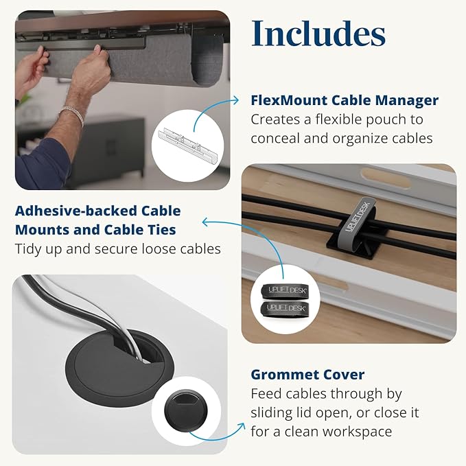 UPLIFTDESK V3 2-Leg Black Laminate Wood Standing Desk – Adjustable Height, Advanced 1-Touch Memory Keypad, Under Desk Cable Management, Wire Grommets & Rocker Board (Black C-Frame, 48 x 30 inch)