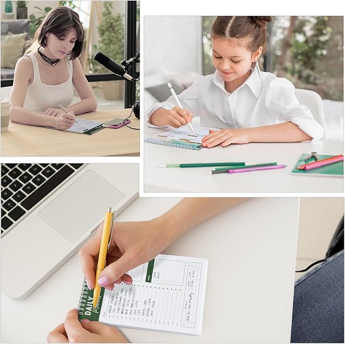 To Do List Notebook Daily Planner A5 CheckList Pad 52 Sheets, 5.9" x 8.2" Daily Schedule Goal and Tasks Setting Notepad Productivity Planner, Spiral Appointment Organizers, A5-LG