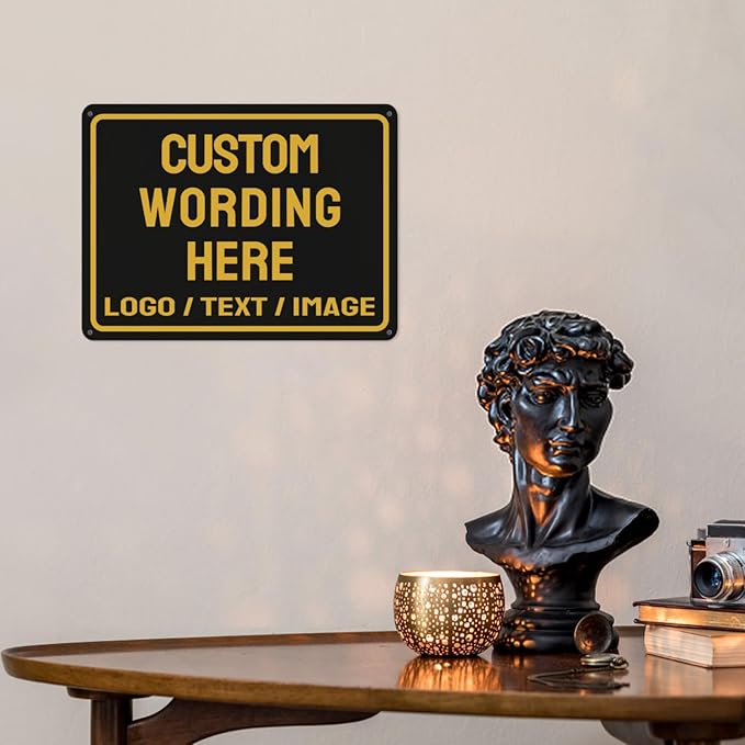 Custom Sign Bulk Personalized Metal Signs For Outdoor Indoor Business Home Store Office Yard Street Lawn Make Your Own Customized Signs With Your Logo Text Photo, 12x16inch
