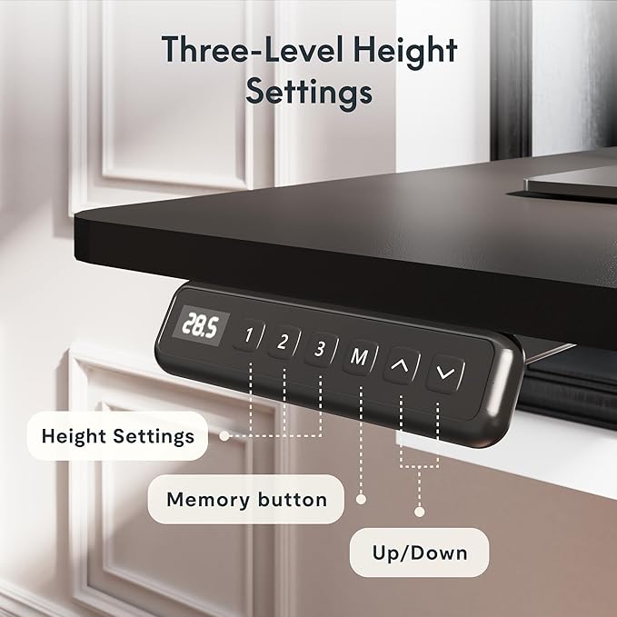SANODESK 4-Leg L Shaped Standing Desk, Electric Height Adjustable Desk with Memory Presets for Home Office, Stand up Desk Computer Workstation, 78x43 Inches Black