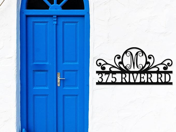 House Numbers for Outside With Custom Initial, Custom Metal House Numbers Sign, Address Numbers for House, Address Plaque for House, Outdoor Numbers for House Address, Personalized Metal Address Sign