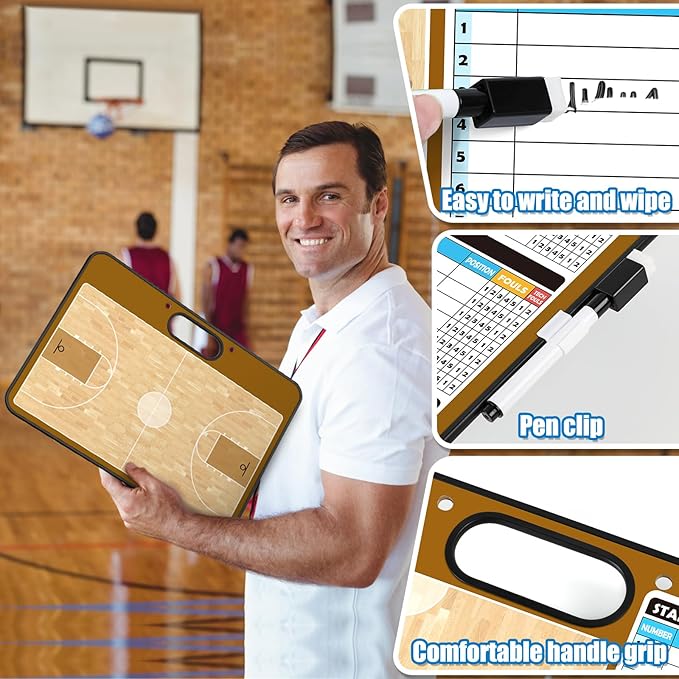 Torlam Magnetic Dry Erase Coach Board, Baseball, Soccer, Football, Basketball Coaching Clipboard