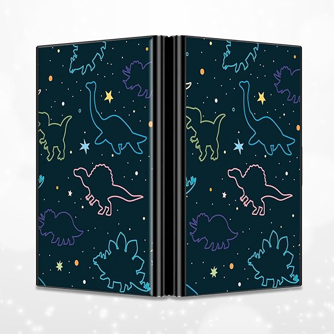BWEGRHE Slim Credit Card Holder, Fun Dinosaurs RFID Blocking Metal Wallet for Men & Women, Aluminum Minimalist Hard Case Pocket-Sized Business Cards Organizer (Fits Up to 10 Cards)