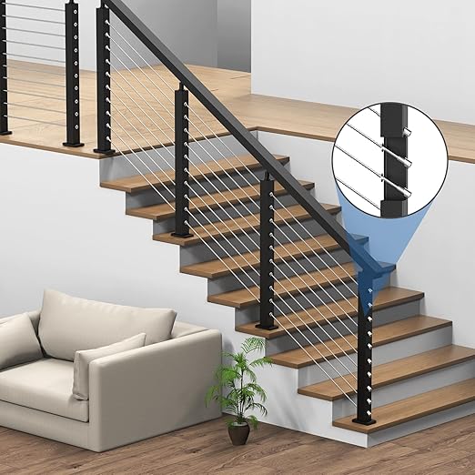 BLIKA 20 Pack 1/8" Invisible Cable Railing Kit and 20 Pack Cable Railing Adhesive Sleeves, Deck Wire Railing Kits for 2"×2" Wood/Metal Post, T316 Marine Grade
