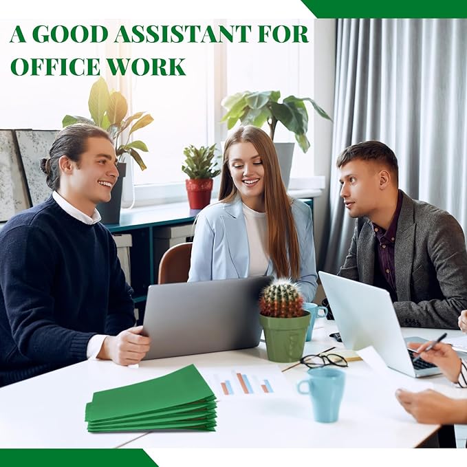 Skyygemm 48 Pcs Classification Folders Letter Size, 1 Divider Pressboard File Folder with Fasteners, Expanding File Organizer Bulk for School Teachers, Office Employee, Coworker, Staff (Dark Green)