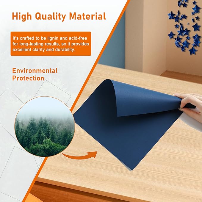 Guakicae 40 Sheets Navy Blue Cardstock 8.5 x 11 Copy Paper, 200gsm/75lb Heavyweight Paper Card Stock for Christmas DIY Making Cards, Wedding Invitations, Crafting, Memus, Greeting Cards
