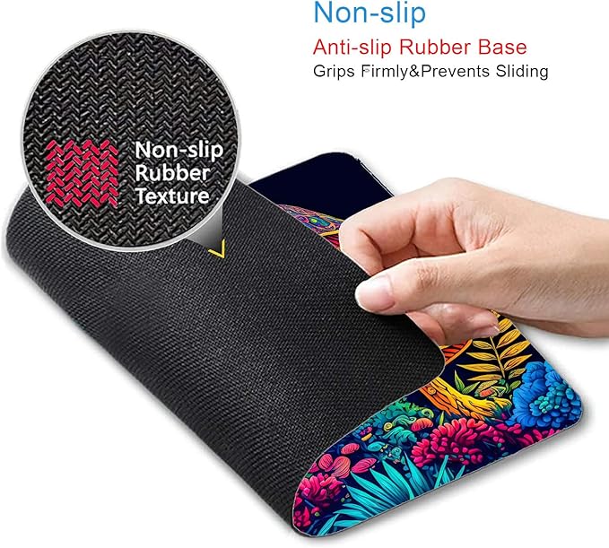 IMAYONDIA Psychedelic Mushrooms Mouse Pad, Colorfull Gaming Mouse Pad, Magical Forest Mousepad, Non-Slip Rubber Base Computer Mice Pad for School Home Office, 9.5 x 7.9 Inch, Aesthetic Modern Art