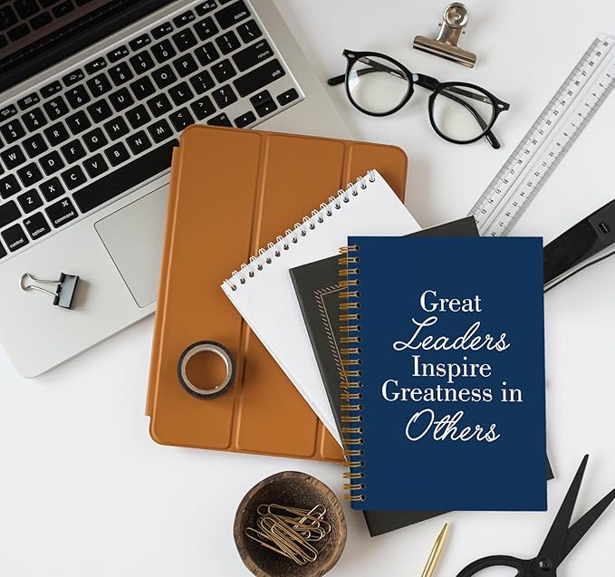 OXW Navy Blue Meeting Notebooks for Work, Leadership Gifts Office Work Notebook Journal for Writing Note Taking, Thank You Gifts for Women Men Leader Boss Mentor Principal Manager, 5.5"x8.3"