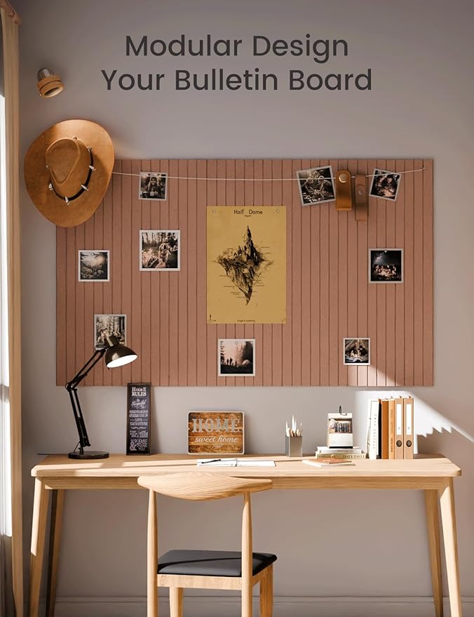 Large Felt Bulletin Board 48" x 36" Cork Board Alternative-12 Pack with 70 Safe Removable Adhesive Tabs, Felt Boards for Walls Bulletin Boards for Home Office Classroom Pin Board-Terracotta
