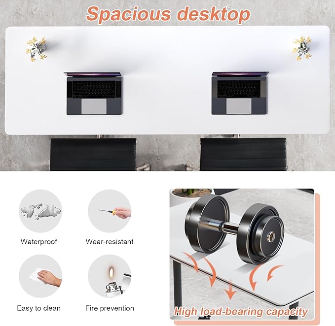 Conference Table Flip Top Mobile Conference Room Tables,Folding Conference Table with Wheels,Large Meeting Training Seminar Table Saving Space for Office Classroom(4A,55.1'')