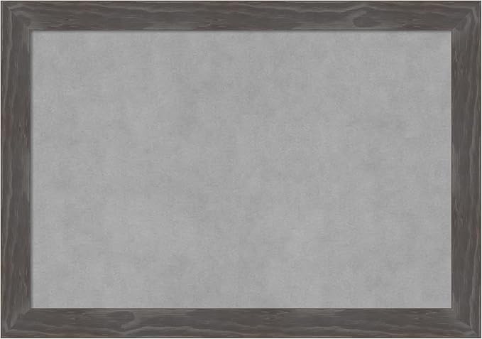 Amanti Art Grey Framed Magnetic Board 19x27 Medium Vision Board for use with Magnets, 100% Metal Sheet to Display Items as Office Decor or for Home Organization in mudroom, Kitchen or Kids Room