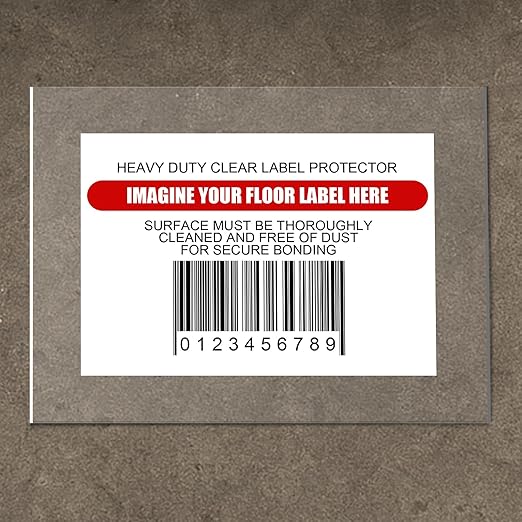 Janlaugh 50 Pcs Industrial Clear Label Protectors 10 x 13 Inch Waterproof Clear Labels Seals for Protecting Barcodes, Industrial Floor Markers, Numbers
