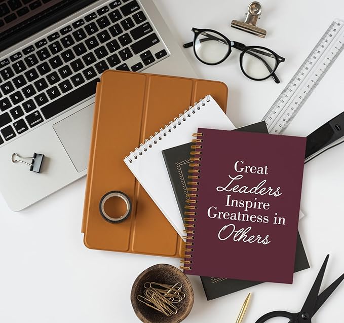 OXW Burgundy Notebooks for Work, Employee Appreciation Gifts, Leadership Gifts Notebook Journal for Writing Meeting Office, Thank You Gifts for Women Men Leader Mentor Boss Manager, 5.5"x8.3"