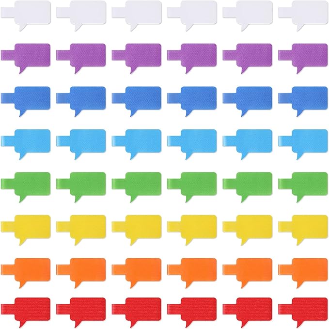 50 Pieces Cable Labels Multi Color Cord Wire Labels, Cable Tags and Wire Tags for Management and Classify for Electronics, Computers and More(Simple Style)