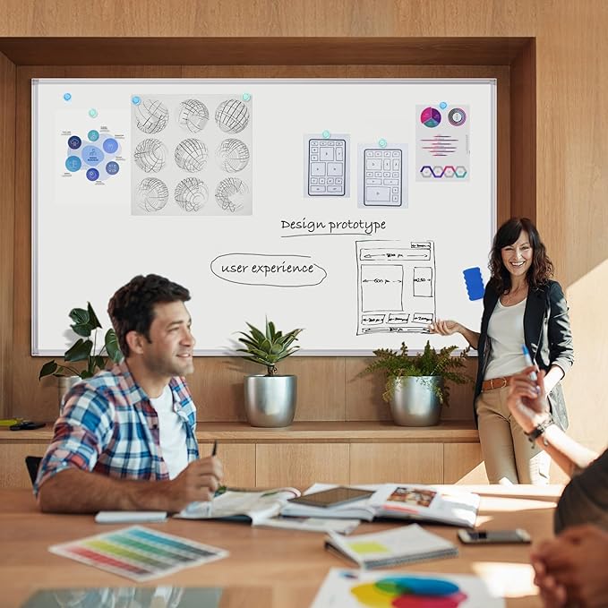 Dry Erase Board 72 x 40 Inch, Large Magnetic White Board for Wall, Maxtek Aluminum Frame Erase Board Presentation Wall-Mounted Marker Board with a Long Pen Tray for Classroom, Office & Home