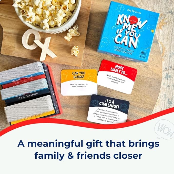 Big Life Journal - Know Me If You Can Connection Game, Fun Family Game for Kids, Teens & Adults, 160 Cards to Spark Conversation, Gratitude, Build Emotional Intelligence & Create Lasting Memories