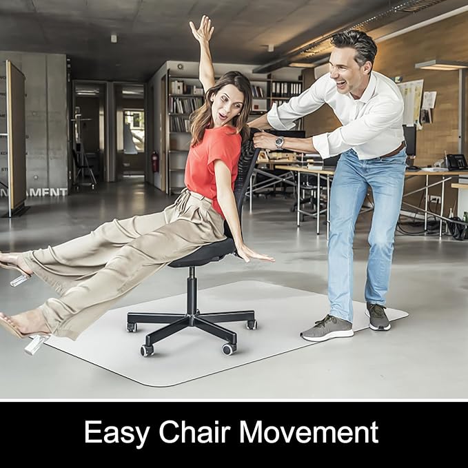 Kuyal Clear Chair mat for Hardwood Floor 46 x 60 inches Transparent Floor Mats Wood/Tile Protection Mat for Office & Home (46" X 60" Rectangle)