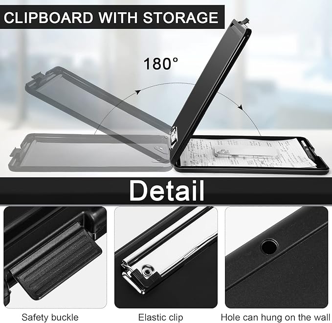 Mimorou 20 Pcs Clipboard with Storage,9.5 x 13.5 Inch Plastic Heavy Duty Foldable Clip Board with Pen Holder Low Profile Clipboard for Nurse Teacher Classroom Office Back to School Supplies