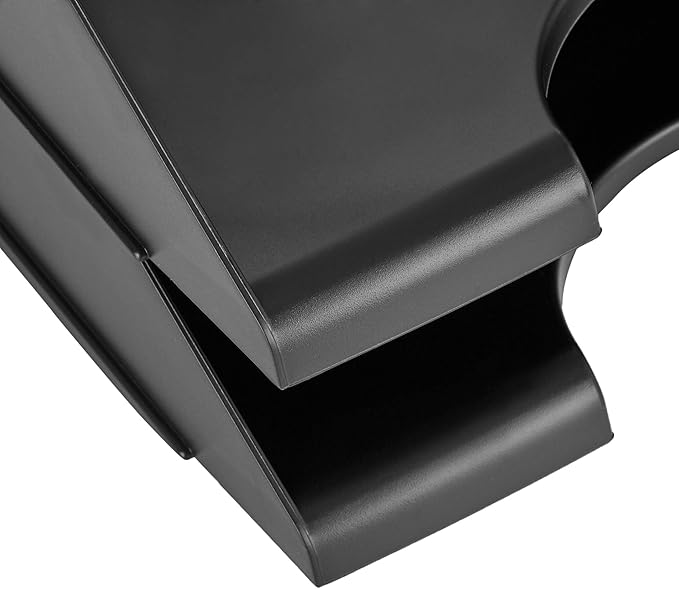 Amazon Basics Rectangular, Stackable Office Letter Organizer Desk Tray, Black, Pack of 2