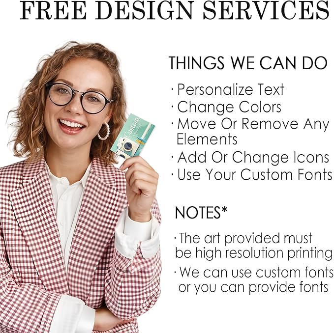 Custom Business Cards - Customizable Logo/Text/QR Code, 300gsm Matte Paper Front & Back Sides Printed, for Home Repair, Home Improvement, Laundry