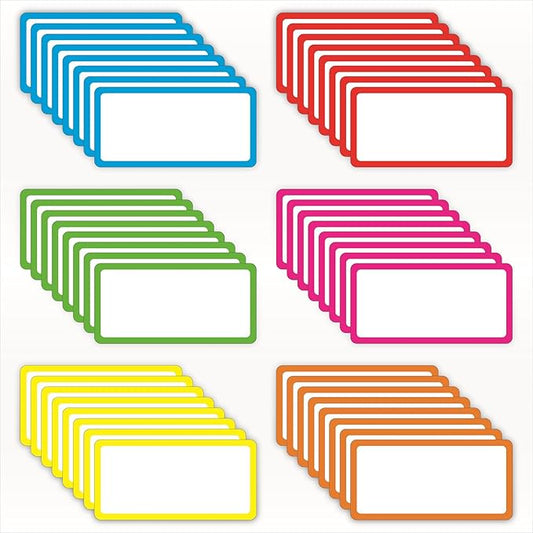 48 Pack Magnetic Dry Erase Labels - Magnetic Blank Cards with Color Borders, Reusable Name Tags - Dry Erase Labels for Home, Office, Classroom - 2 x 4 Inches