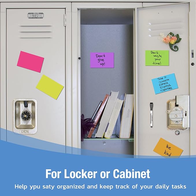 HOMiDEK Reusable Magnetic Sticky Notes, (30 Pack, 5x3 in) Dry Erase Magnets Magnetic Labels with Marker, Easy to Post Notes for Whiteboard, Fridge, Locker, Cabinet, Door - Office & Classroom Supplies