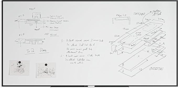 U Brands Magnetic Dry Erase Board White Board, 96" x 48" Inches, Black Aluminum Frame (2898U00-01)